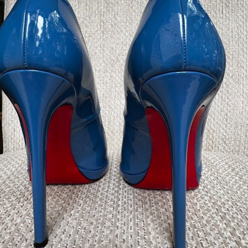 Christian Louboutin Women EU 39 US 8.5 size Blue Shoes Heels Pumps - Picture 4 of 16